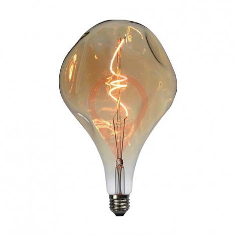 LED Bulb 4W Filament Spiral A165S 2700K Amber Glass