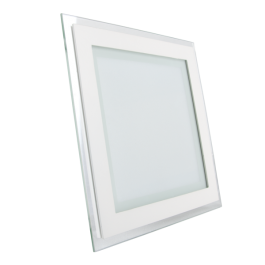 12W LED Мини Панел - стъкло, квадрат, бяла светлина