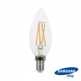 LED Крушка - SAMSUNG Чип 4W E14 Кендъл Топло бяла светлина