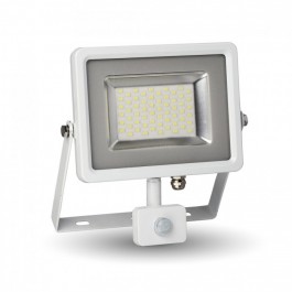 30W LED Прожектор Сензор Бяло тяло SMD, Бяла 