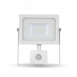 20W LED Прожектор Сензор Бяло тяло SMD, Топло бяла светлина