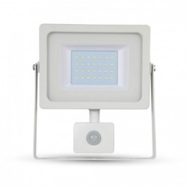 50W LED Прожектор Сензор Бяло тяло SMD, Студено бяла светлина
