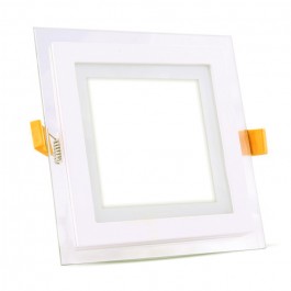 12W LED Мини Панел - стъкло, квадрат, Неутрално бяла светлина