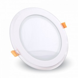6W LED Мини Панел - стъкло, кръг, Неутрално бяла светлина