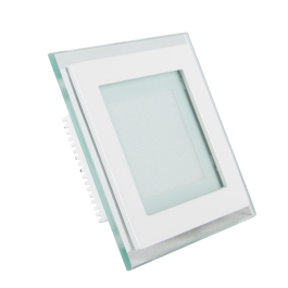 6W LED Мини Панел - стъкло, квадрат, бяла светлина