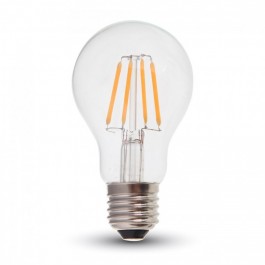LED Крушка - 4W E27 A60 Винтидж Прозрачно покритие Студено бяла светлина 