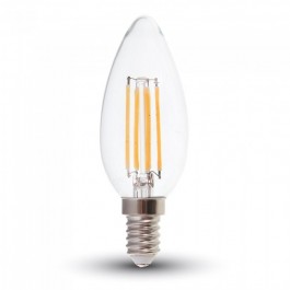 LED Крушка - 6W Filament E14 Кендъл Бяла светлина