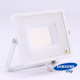 50W LED Прожектор SAMSUNG ЧИП SMD SLIM Бяло Тяло 4000К 120LM/W