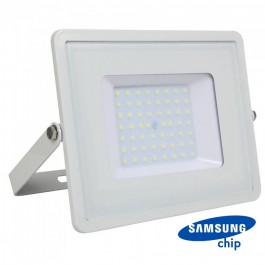 50W LED Прожектор SAMSUNG ЧИП SMD SLIM Бяло Тяло 6400К 120LM/W