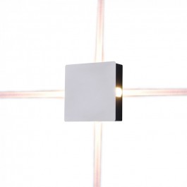 4W LED Стенна Лампа Бяло Тяло Квадрат IP65 Топло бяла светлина