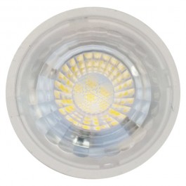 LED Крушка - 7W GU10 Пластик с Лупа Бяла Светлина  Димираща