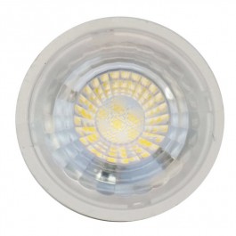 LED Крушка - 7W GU10 Пластик  с Лупа Топло Бяла Светлина 38°